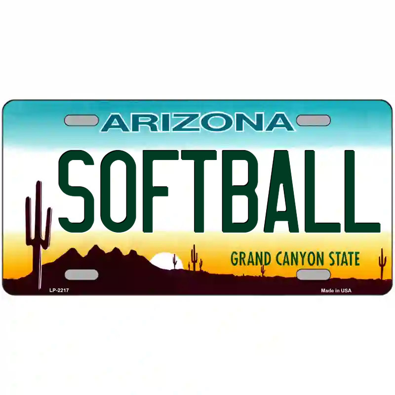 Softball Arizona Metal Sign
