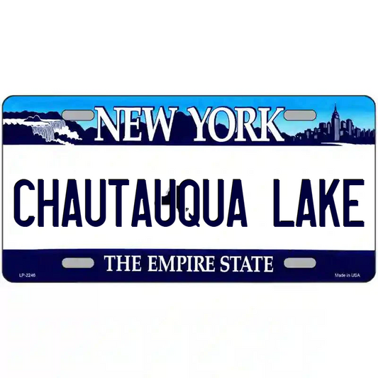 Chautauqua Lake New York Blue Metal Sign