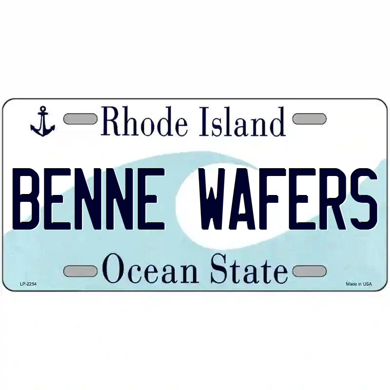 Benne Wafers Rhode Island Metal Sign