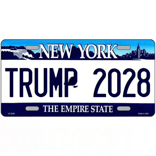 Trump 2028 New York Blue Metal Sign