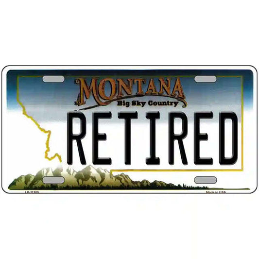 Retired Montana Metal Sign