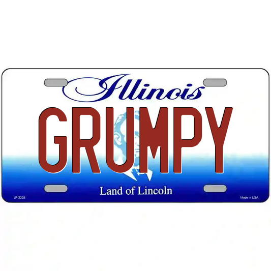 Grumpy Illinois Metal Sign