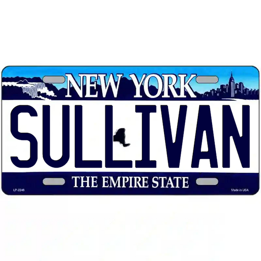 Sullivan New York Blue Metal Sign