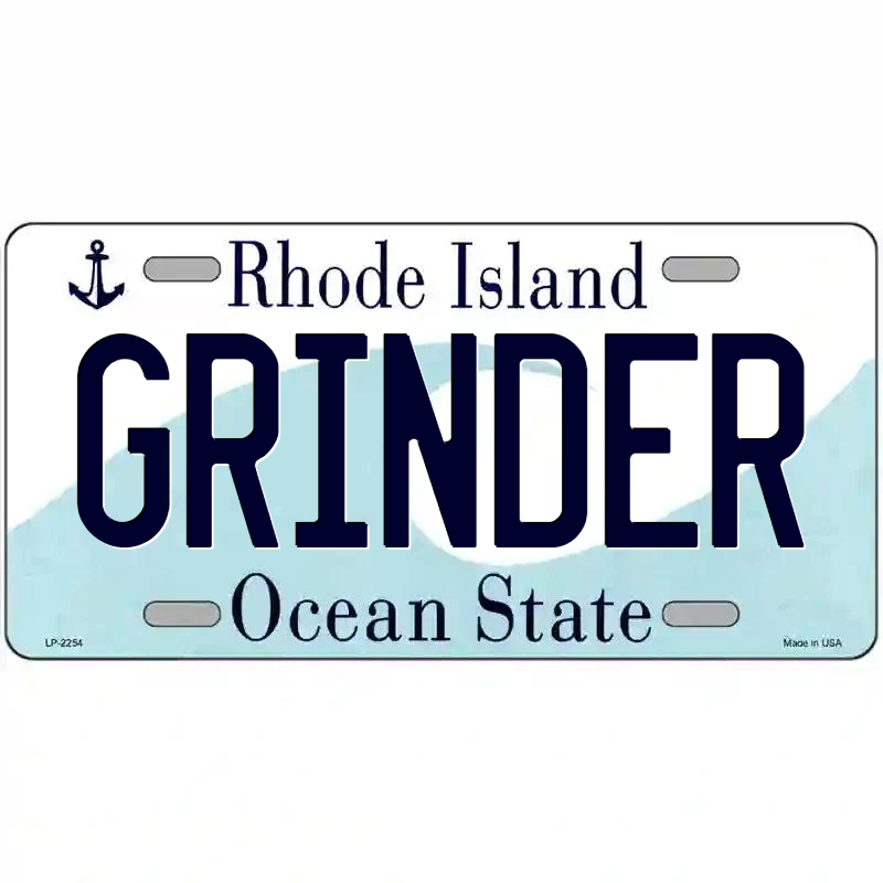 Grinder Rhode Island Metal Sign