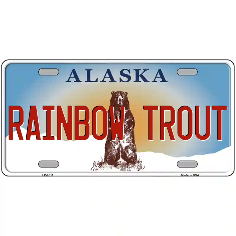 Rainbow Trout Alaska Metal Sign