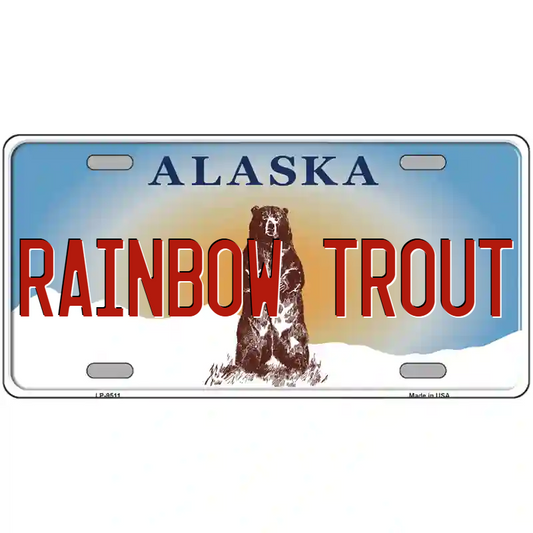 Rainbow Trout Alaska Metal Sign