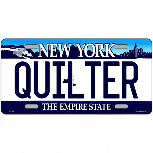 Quilter New York Blue Metal Sign