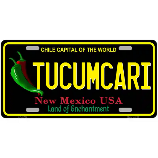 Tucumcari New Mexico Black Metal Sign