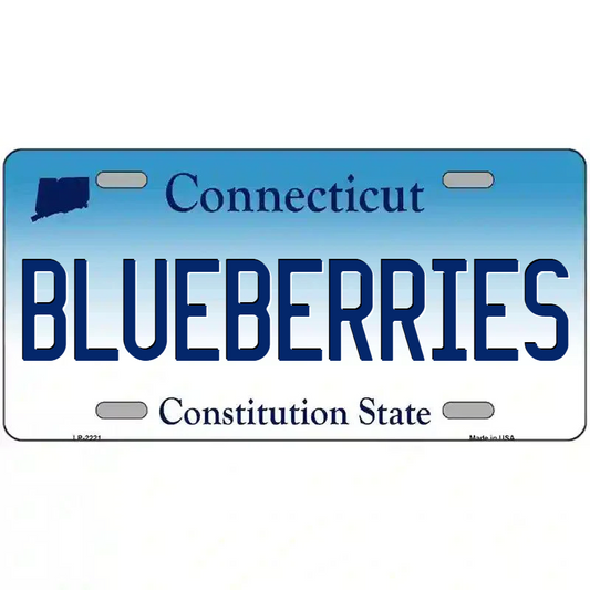 Blueberries Connecticut Metal Sign