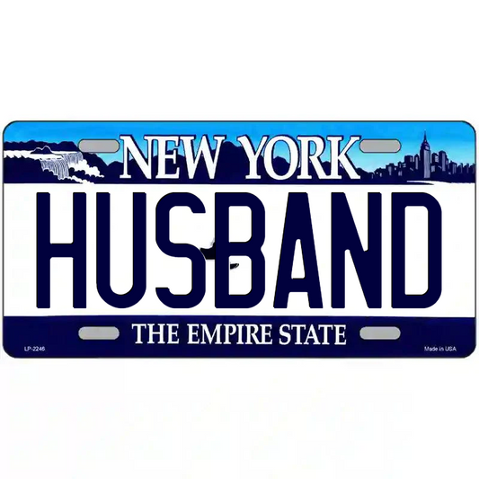 Husband New York Blue Metal Sign
