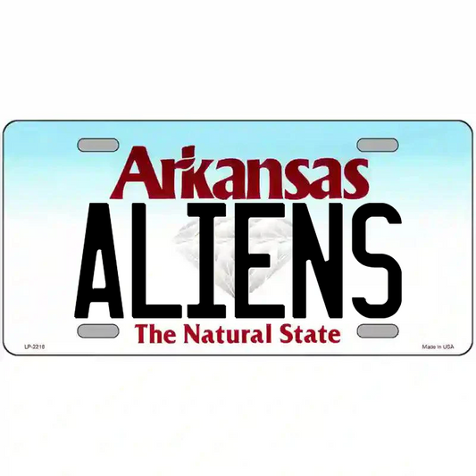 Aliens Arkansas Metal Sign
