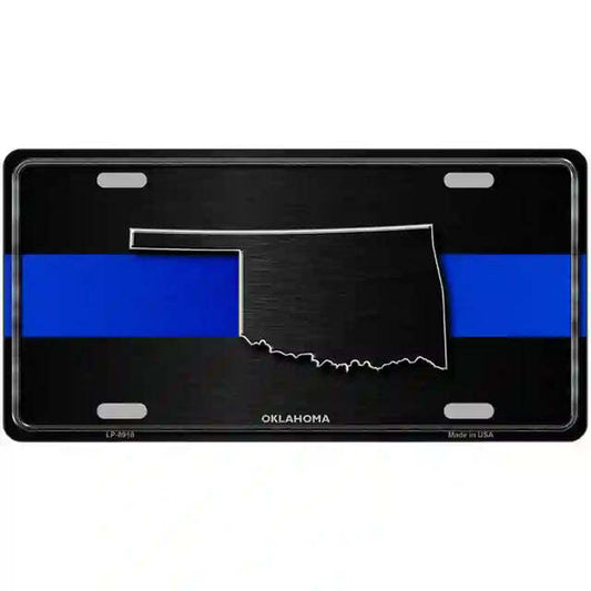 Oklahoma Thin Blue Line Metal Sign