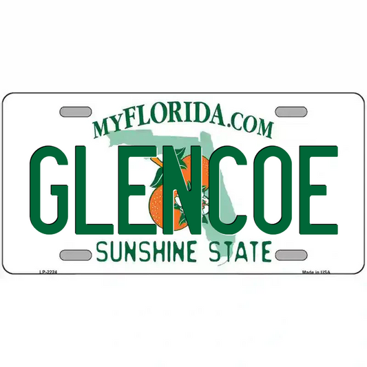 Glencoe Florida Metal Sign