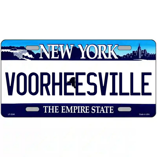 Vorheesville New York Blue Metal Sign