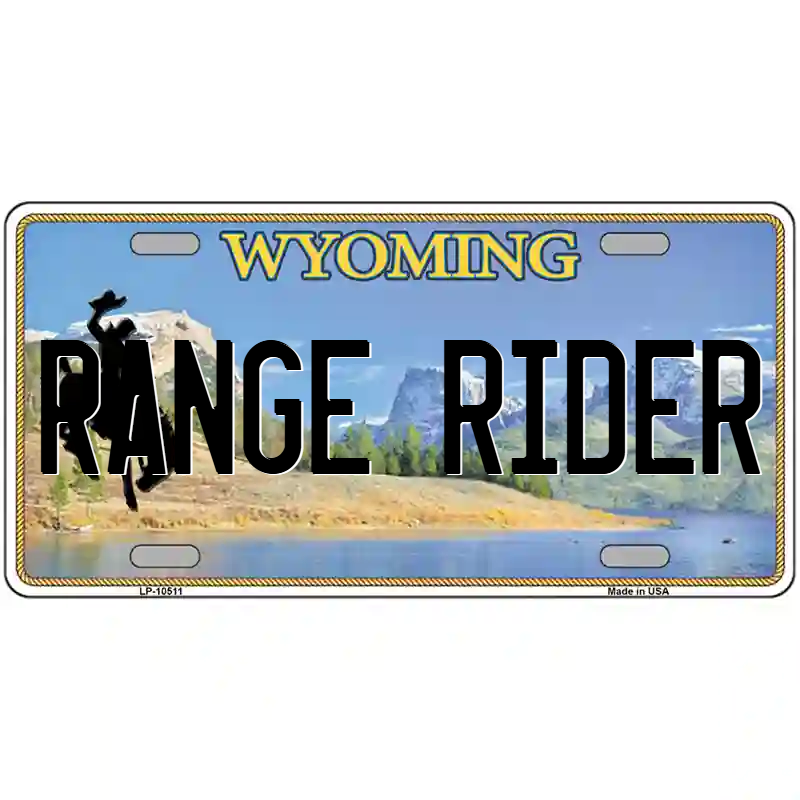 Range Rider Wyoming Metal Sign