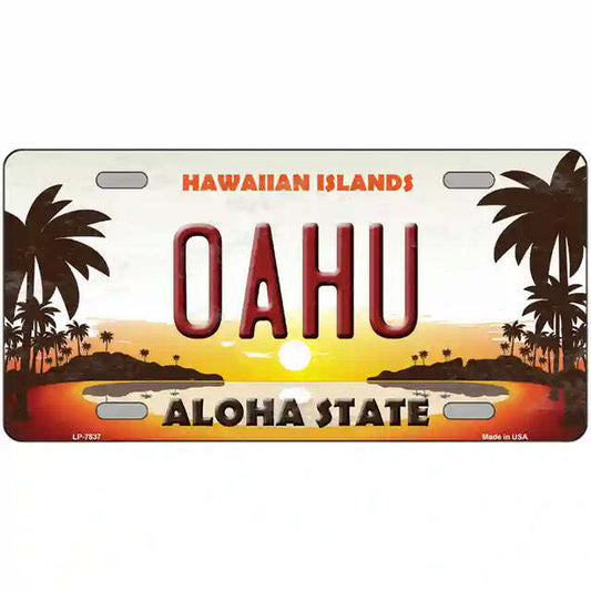 Oahu Hawaii Hawaiian Islands Metal Sign
