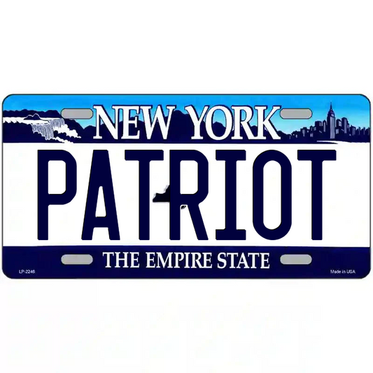 Patriot New York Blue Metal Sign