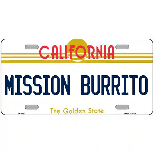 Mission Burrito California Metal Sign