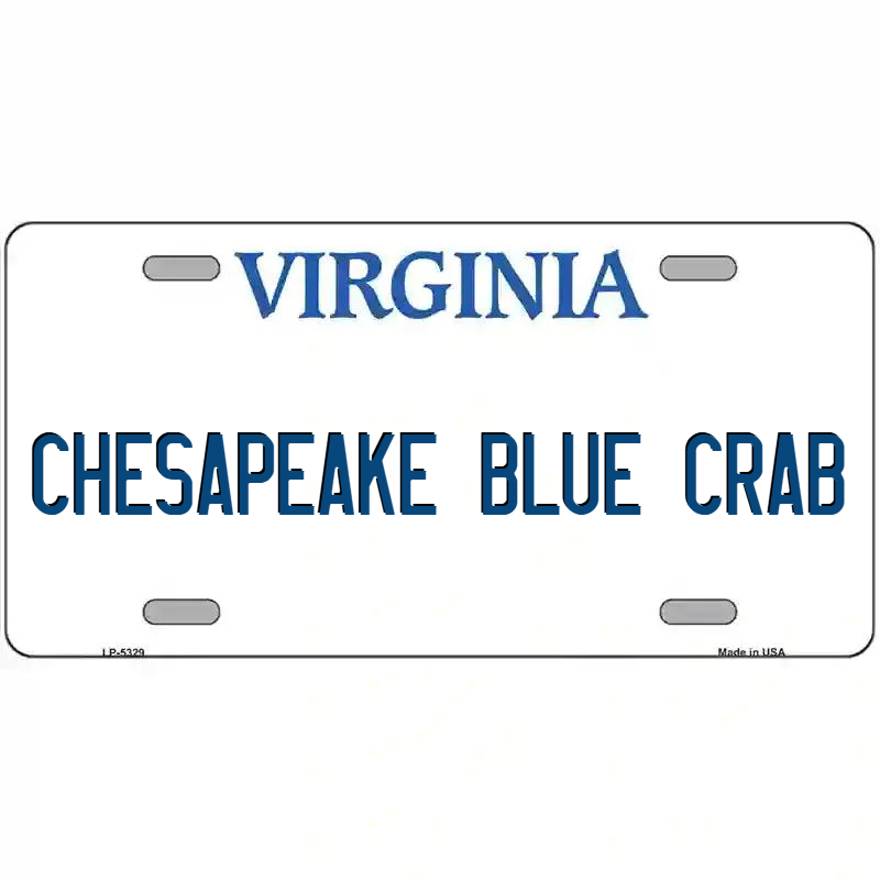Chesapeake Blue Crab Virginia Metal Sign