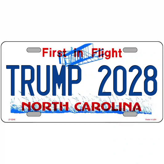 Trump 2028 North Carolina Metal Sign