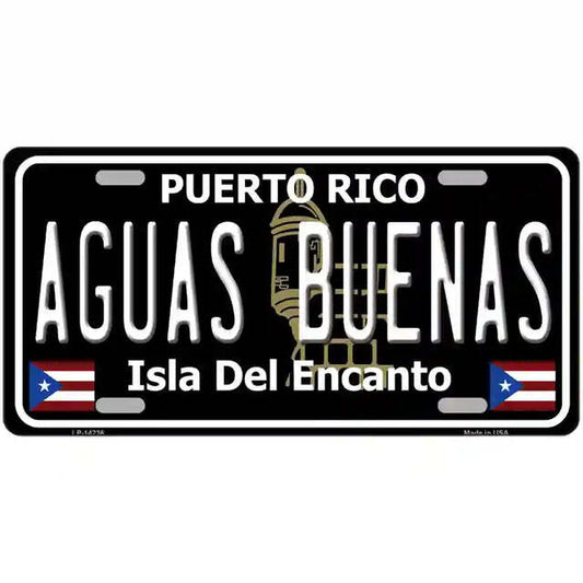 Aguas Buenas Puerto Rico Black Metal Sign