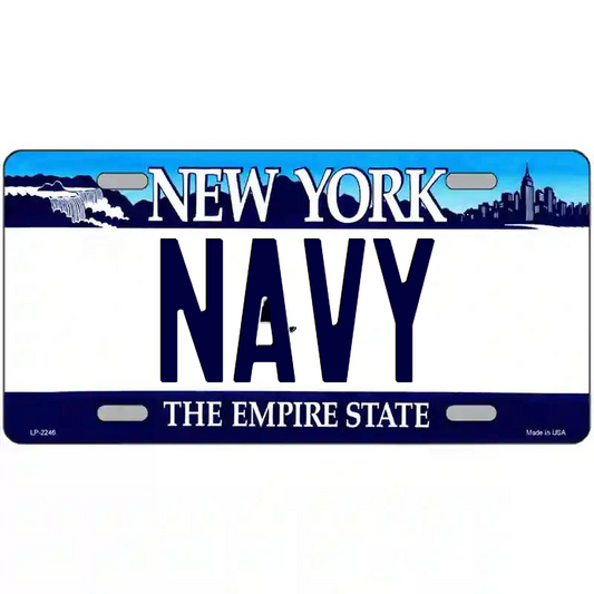 Navy New York Blue Metal Sign