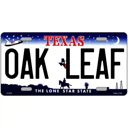 Oak Leaf Texas Metal Sign