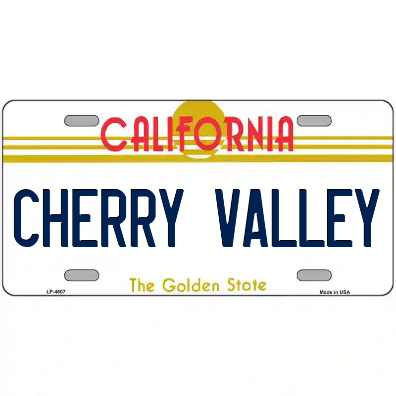 Cherry Valley California Metal Sign