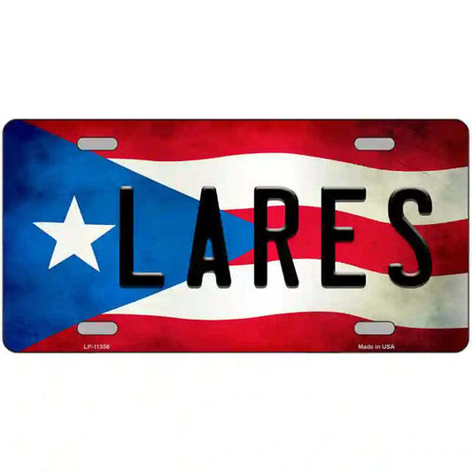 Lares Puerto Rico Flag Metal Sign
