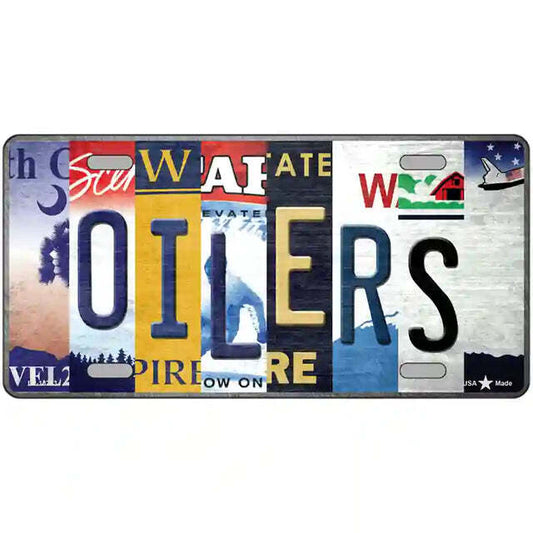 Oilers Strip Art Metal Sign