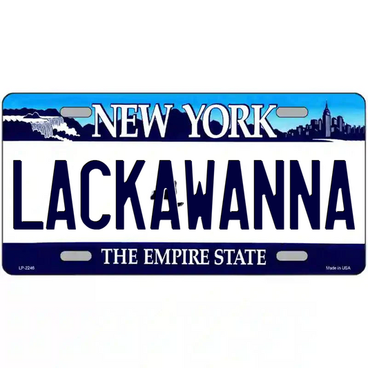 Lackawanna New York Blue Metal Sign