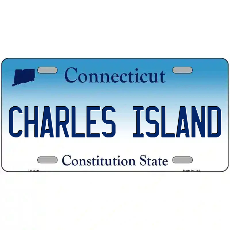 Charles Island Connecticut Metal Sign