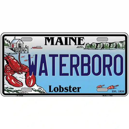 Waterboro Maine Lobster Metal Sign