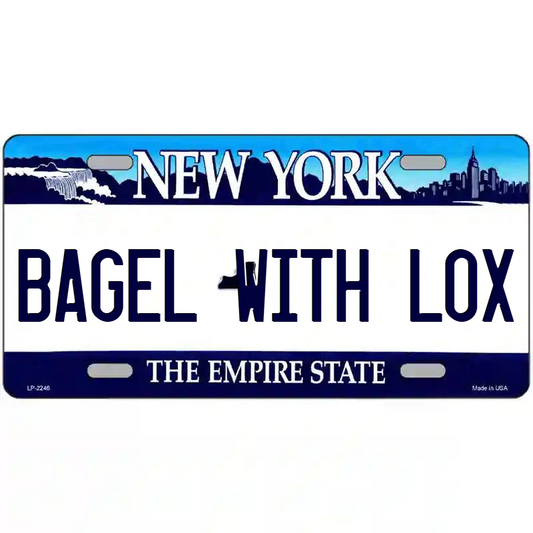 Bagel with Lox New York Blue Metal Sign