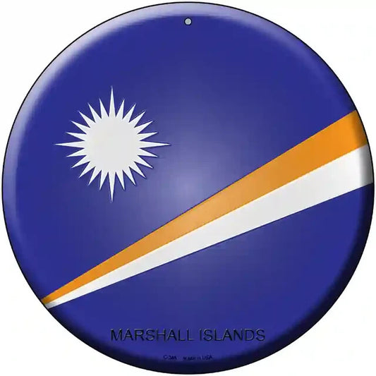 Marshall Islands Flag 12" Circle Metal Sign