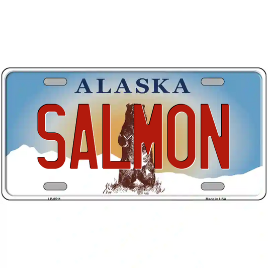 Salmon Alaska Metal Sign
