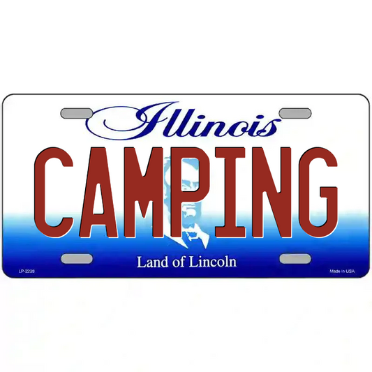 Camping Illinois Metal Sign
