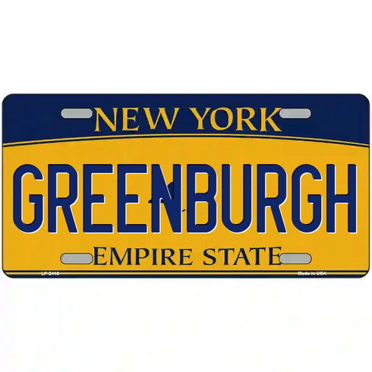 Greenburgh New York Yellow Metal Sign