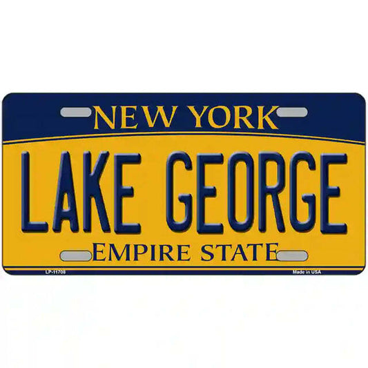 Lake George New York Yellow Metal Sign