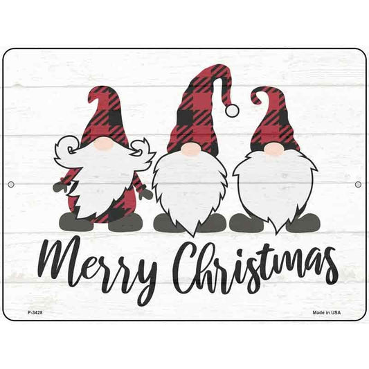 Merry Christmas Gnomes Parking Sign 9 X 12