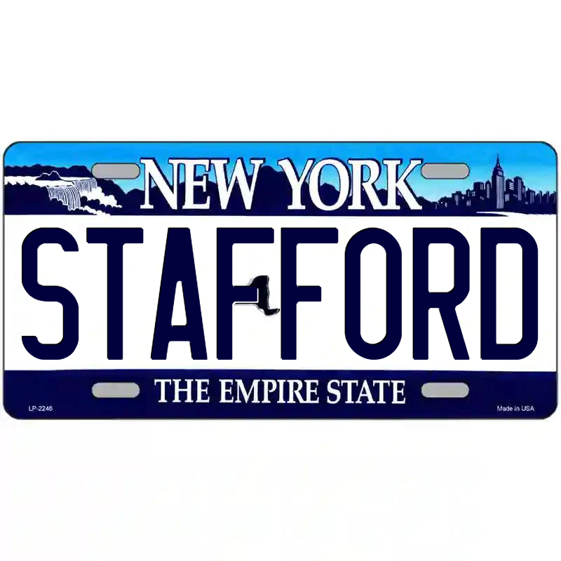 Stafford New York Blue Metal Sign
