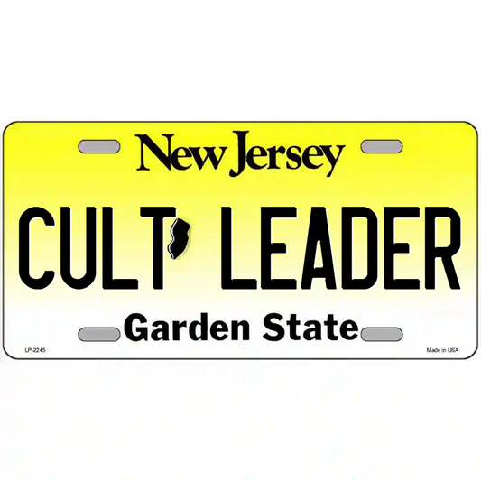 Cult Leader New Jersey Metal Sign