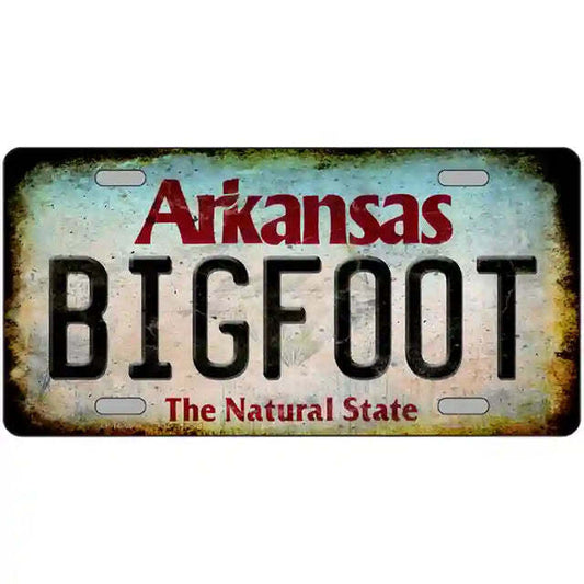 Bigfoot Rusty Look Arkansas Metal Sign