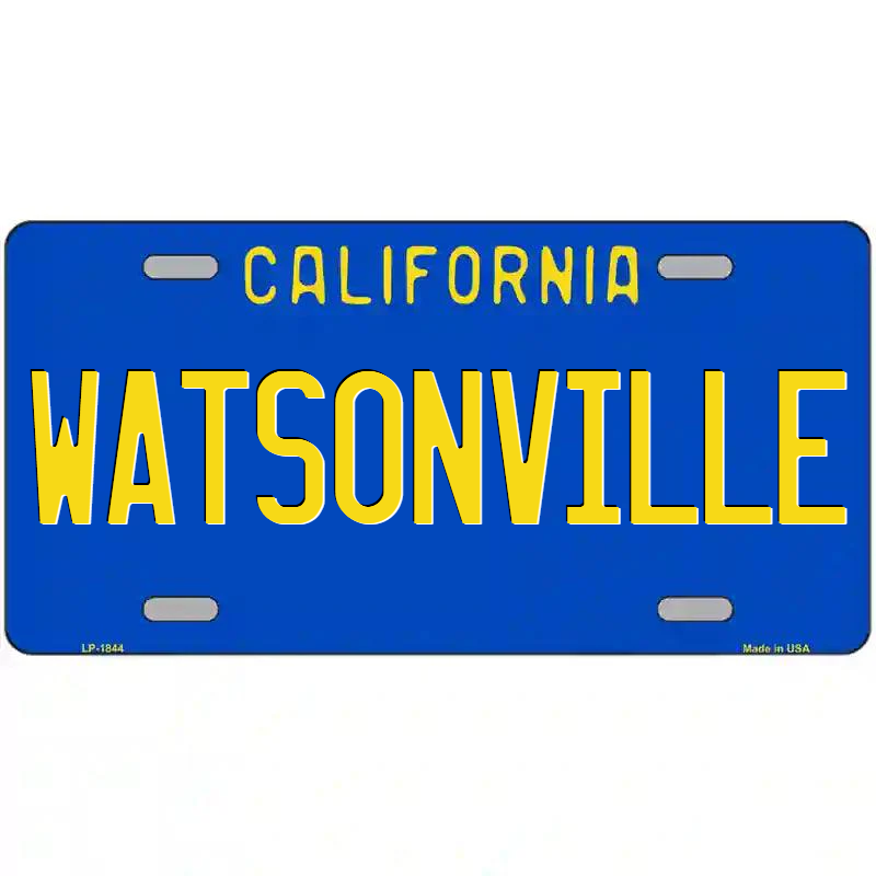 Watsonville California Blue Metal Sign