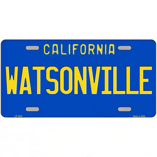 Watsonville California Blue Metal Sign