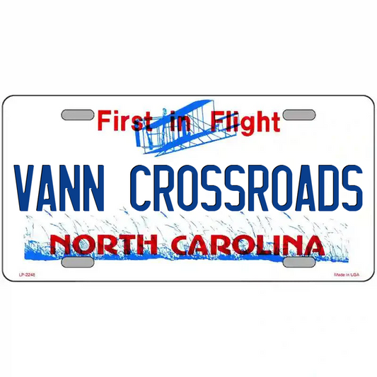 Vann Crossroads North Carolina Metal Sign