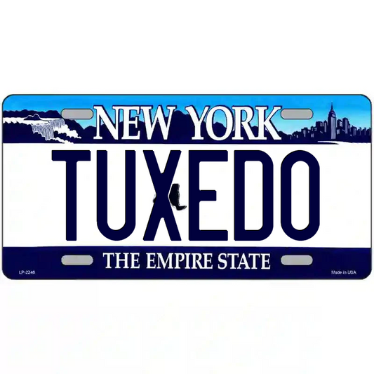 Tuxedo New York Blue Metal Sign