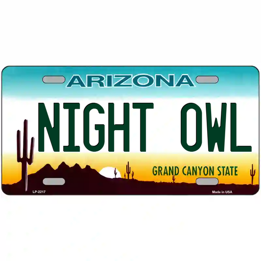 Night Owl Arizona Metal Sign