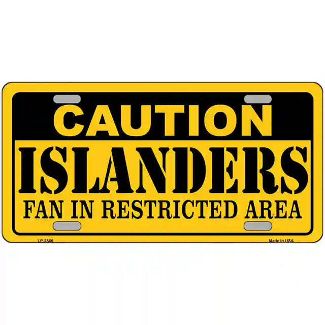 Caution Islanders Fan In Restricted Area Metal Sign