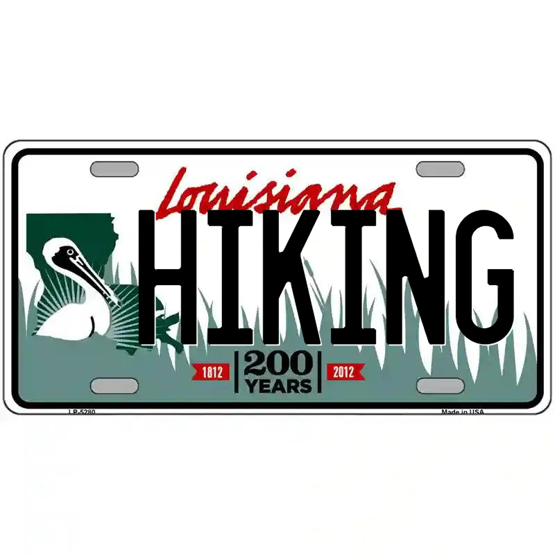 Hiking Louisiana Metal Sign